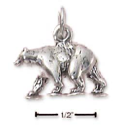 
Sterling Silver Antiqued 3d Walking Bear Charm
