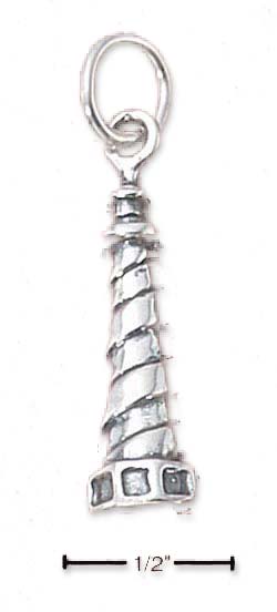 
Sterling Silver Spiral Design Lighthouse Charm
