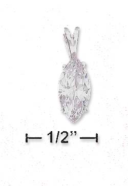 
Sterling Silver 7x12 Marquise Clear Cubic Zirconia Pendant
