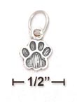 
Sterling Silver Antiqued Small Paw-print 
