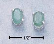 
Sterling Silver 6x4 Oval Emerald Post Ear
