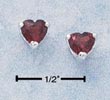 
Sterling Silver 5mm Garnet Heart Post Ear
