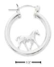 
Sterling Silver Horse On Tubular Hoop Ear
