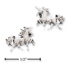 
Sterling Silver Trotting Unicorn Post Earrings
