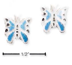 
Sterling Silver Enamel Butterfly Post Earrings
