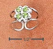 
Sterling Silver Green Crystal Clover Ear 

