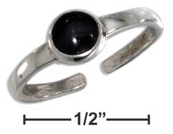 
Sterling Silver Simple Black Simulated Onyx Dot Toe Ring
