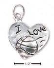 
Sterling Silver I Love Basketball Heart C

