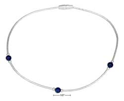 
Sterling Silver Lapis On Liquid Silver Anklet
