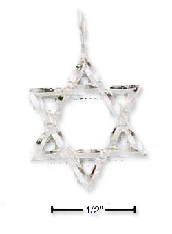 
Sterling Silver Sparkle-Cut Jewish Star Charm
