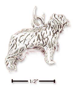 
Sterling Silver 3d Old English Sheepdog Charm
