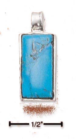 
Sterling Silver Rectangular Simulated Turquoise Pendant
