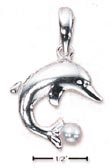 
Sterling Silver Dolphin With Faux Pearl C
