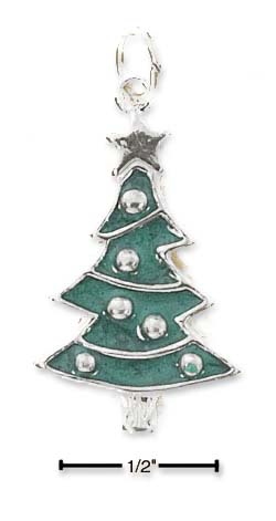 
Sterling Silver Enameled Christmas Tree Charm
