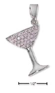 
Sterling Silver Pink CZ Champagne Glass C
