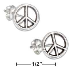 
Sterling Silver Peace Sign Mini Children-Post Earrings

