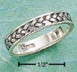 
Sterling Silver Thin Antiqued Braid Band 
