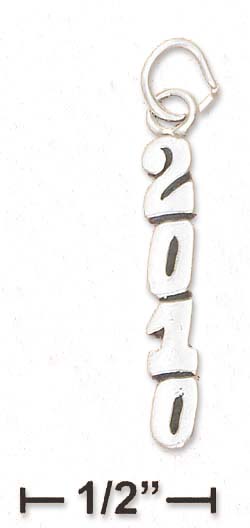 
Sterling Silver Antiqued Vertical 2010 Charm
