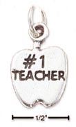 
Sterling Silver Number 1 Teacher Apple Ch
