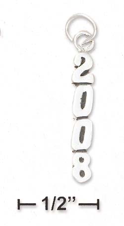 
Sterling Silver Antiqued Vertical 2008 Charm
