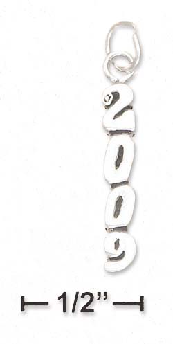 
Sterling Silver Antiqued Vertical 2009 Charm
