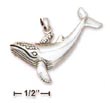 
Sterling Silver Large Whale Charm (1.5 In
