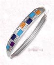 
Sterling Silver Inlay Hinged Bangle Brace

