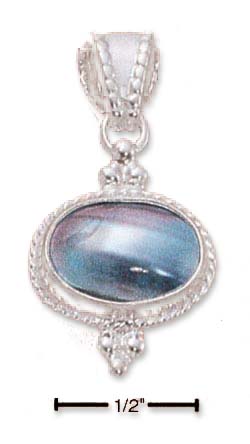 
Sterling Silver Fancy Oval Gray Mabe Pendant
