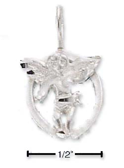
Sterling Silver Oval DC Guardian Angel Charm
