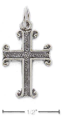 
Sterling Silver Antiqued Channel Cross Charm
