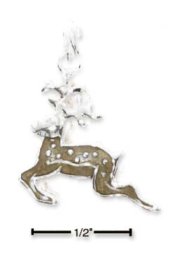 
Sterling Silver Enamel Flying Reindeer Charm
