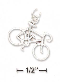 
Sterling Silver High Bicycle Charm Side View
