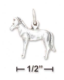 
Sterling Silver Antiqued Standing Pony Charm

