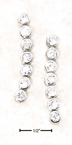 
Sterling Silver Cubic Zirconia Bubble Drop Post Earrings
