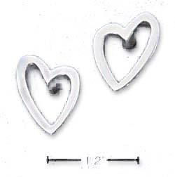 
Sterling Silver Lopsided Heart Post Earrings
