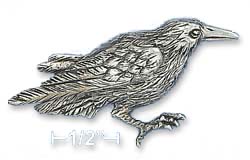 
Sterling Silver Antiqued Raven Pin (26x44mm)
