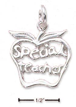 
Sterling Silver Special Teacher Apple Charm
