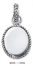 
Sterling Silver Oval Engravable Roped Cha

