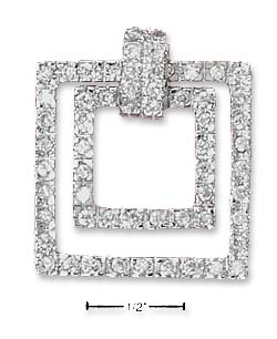 
Sterling Silver Cubic Zirconia Floating Squares Pendant

