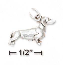 
Sterling Silver 3d Antiqued Dachshund Charm
