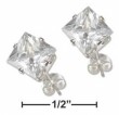 
Sterling Silver 6mm Square CZ Post Earrin
