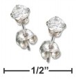 
Sterling Silver 3mm Round Earrings CZ Pos
