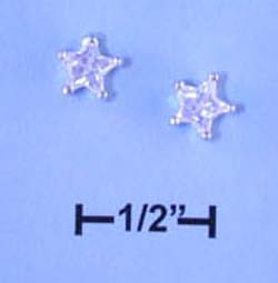 
Sterling Silver Small Cubic Zirconia Star Post Earrings
