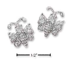 
Sterling Silver Cubic Zirconia Bumble Bee Post Earrings
