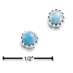 
Sterling Silver Simulated Turquoise Dot Post Earrings

