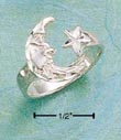 
Sterling Silver Crescent Moon And Star Ri
