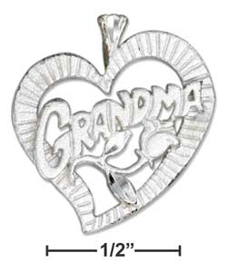 
Sterling Silver Grandma Within Heart Charm
