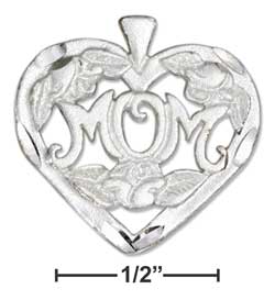 
Sterling Silver Small Heart With Mom Charm
