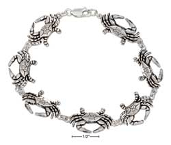 
Sterling Silver 7 Inch Crabs Link Bracelet
