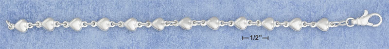 
Sterling Silver Puffed Heart Link Bracelet
